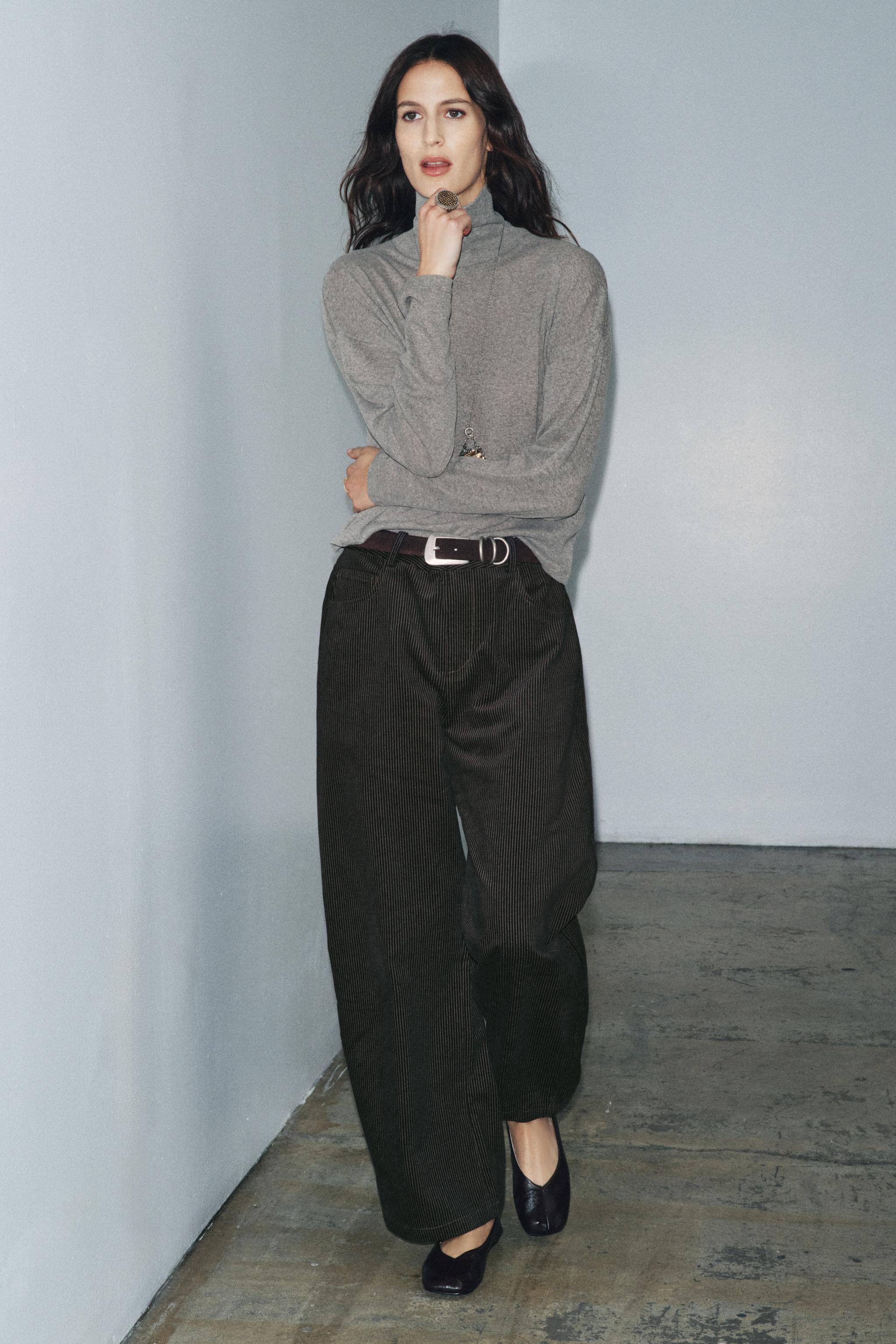 ZW COLLECTION STRIPED WIDE LEG PANTS